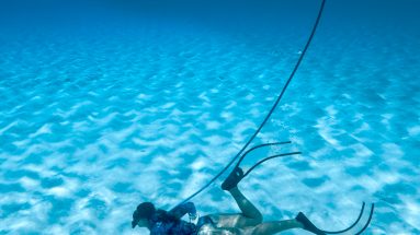 Nemo diver swimming underwater
