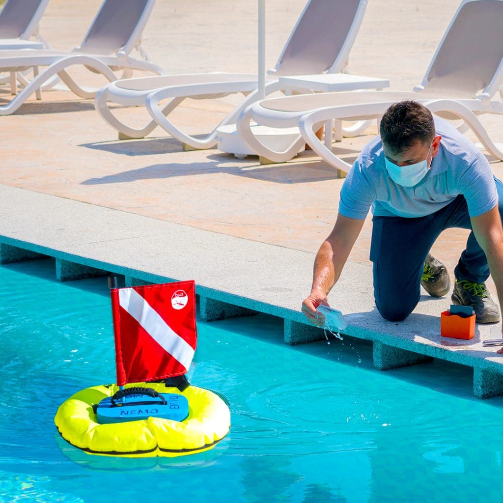 Nemo being used to help clean pools