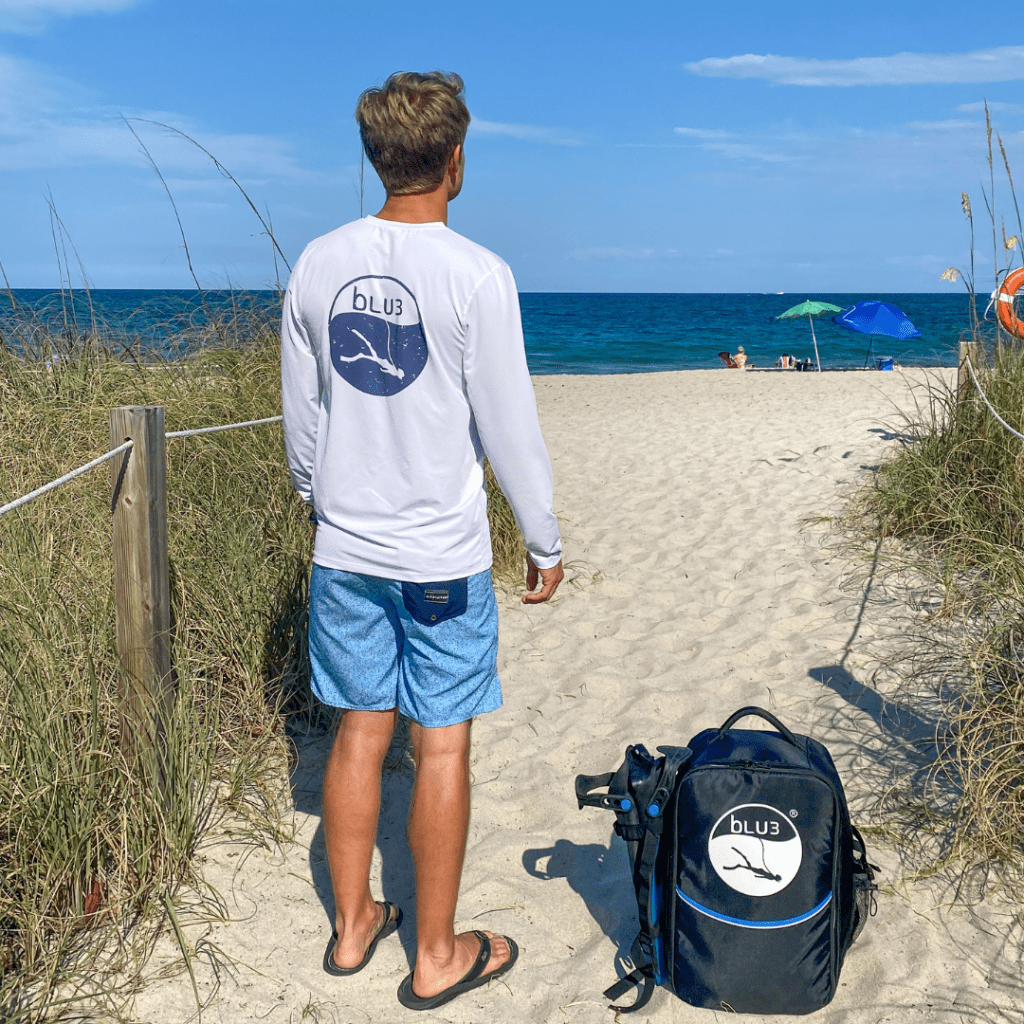 BLU3 Repreve Long Sleeve Performance Shirt Beach