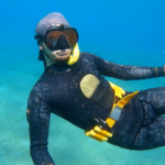 free diving with a weight belt