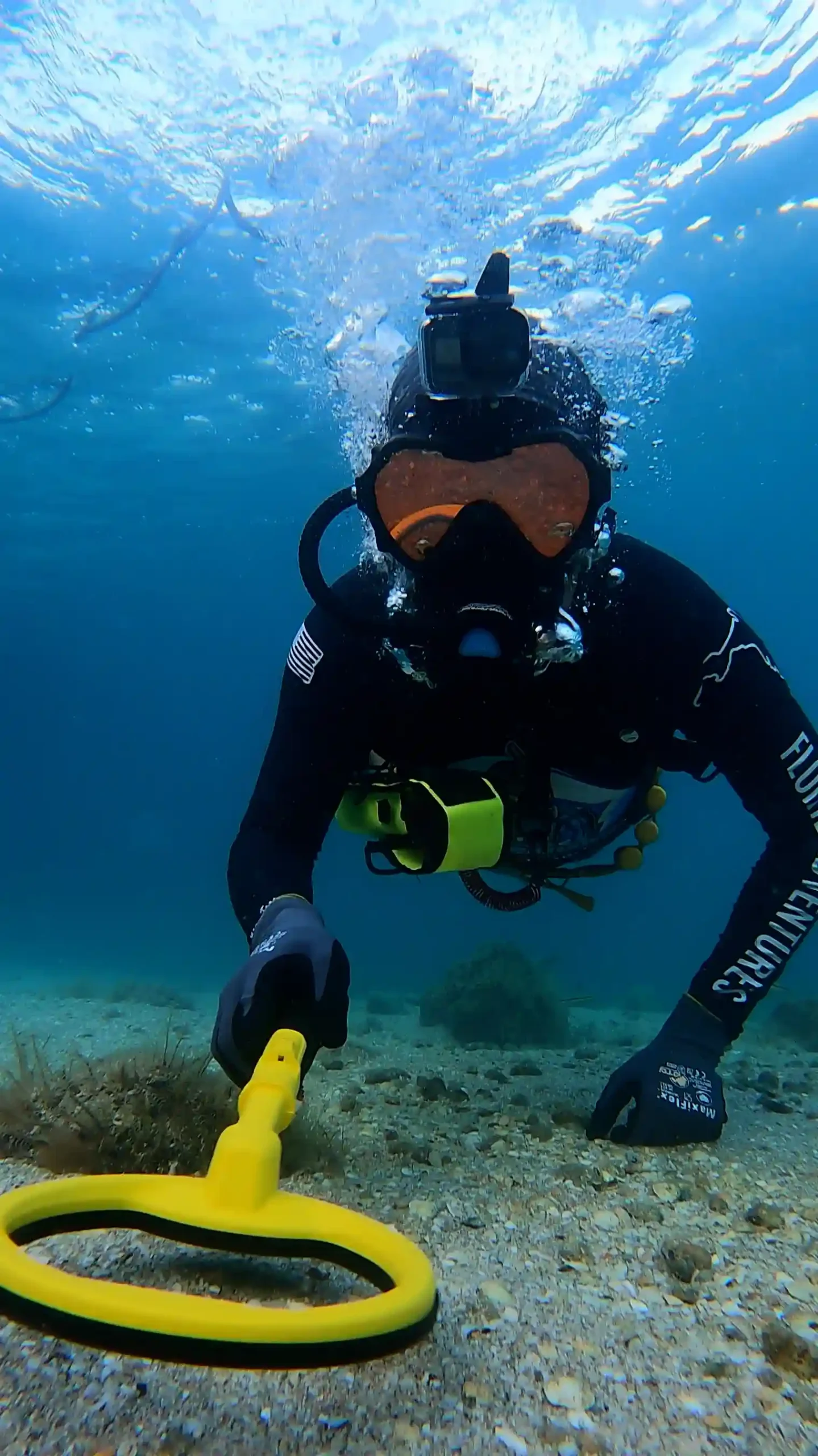 Underwater metal detecting with OTS Spectrum mask and PulseDive detector